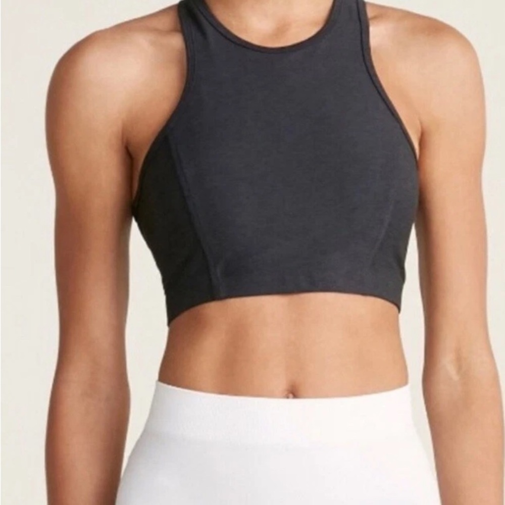 Outdoor Voices Athena Crop Racerback Top Women's Size M Charcoal Sports Bra NWOT